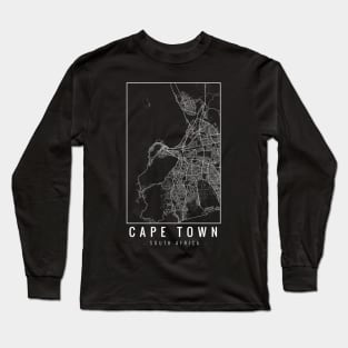 Cape Town South Africa Minimalist Map Long Sleeve T-Shirt